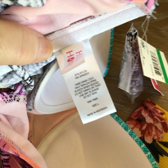 Hula Honey Juniors Leaf Breeze Underwire Push Up Strapless Bikini Top Size Large - Picture 8 of 10